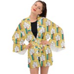 American Golden Ancient Totems Long Sleeve Kimono
