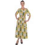 American Golden Ancient Totems Shoulder Straps Boho Maxi Dress 