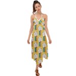 American Golden Ancient Totems Halter Tie Back Dress 