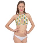 American Golden Ancient Totems Cross Front Halter Bikini Top