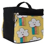 Smile Cloud Rainbow Pattern Yellow Make Up Travel Bag (Small)