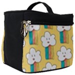 Smile Cloud Rainbow Pattern Yellow Make Up Travel Bag (Big)