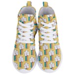 Smile Cloud Rainbow Pattern Yellow Women s Lightweight High Top Sneakers