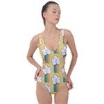 American Golden Ancient Totems Side Cut Out Swimsuit