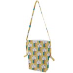 Smile Cloud Rainbow Pattern Yellow Folding Shoulder Bag