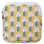 Smile Cloud Rainbow Pattern Yellow Mini Square Pouch