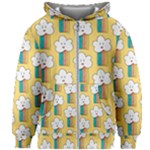 Smile Cloud Rainbow Pattern Yellow Kids  Zipper Hoodie Without Drawstring