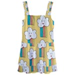 Smile Cloud Rainbow Pattern Yellow Kids  Layered Skirt Swimsuit