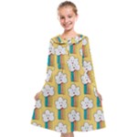 American Golden Ancient Totems Kids  Midi Sailor Dress