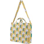 Smile Cloud Rainbow Pattern Yellow Square Shoulder Tote Bag