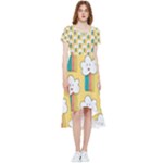 American Golden Ancient Totems High Low Boho Dress
