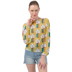 Banded Bottom Chiffon Top 