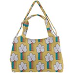 Smile Cloud Rainbow Pattern Yellow Double Compartment Shoulder Bag