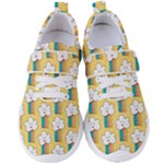 Smile Cloud Rainbow Pattern Yellow Women s Velcro Strap Shoes