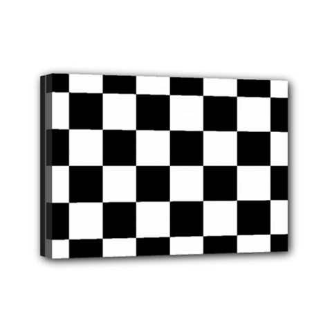 Chess Board Background Design Mini Canvas 7  x 5  (Stretched) from ArtsNow.com