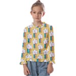 American Golden Ancient Totems Kids  Frill Detail T-Shirt