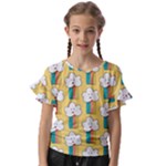 American Golden Ancient Totems Kids  Cut Out Flutter Sleeves