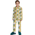 American Golden Ancient Totems Kids  Long Sleeve Velvet Pajamas Set