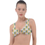 Smile Cloud Rainbow Pattern Yellow Ring Detail Bikini Top