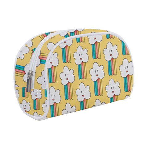Smile Cloud Rainbow Pattern Yellow Make Up Case (Small) from ArtsNow.com