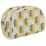 Smile Cloud Rainbow Pattern Yellow Make Up Case (Medium)
