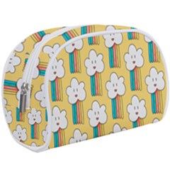 Smile Cloud Rainbow Pattern Yellow Make Up Case (Large) from ArtsNow.com