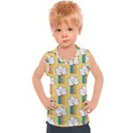 Smile Cloud Rainbow Pattern Yellow Kids  Sport Tank Top