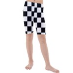 Chess Board Background Design Kids  Mid Length Swim Shorts