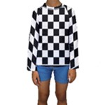 Chess Board Background Design Kids  Long Sleeve Swimwear