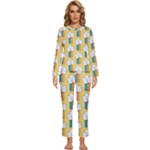 American Golden Ancient Totems Womens  Long Sleeve Lightweight Pajamas Set