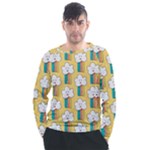 Smile Cloud Rainbow Pattern Yellow Men s Long Sleeve Raglan T-Shirt