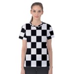 Chess Board Background Design Women s Cotton T-Shirt