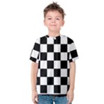 Chess Board Background Design Kids  Cotton T-Shirt
