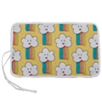 Smile Cloud Rainbow Pattern Yellow Pen Storage Case (M)
