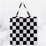 Chess Board Background Design Grocery Tote Bag