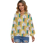 American Golden Ancient Totems Women s Long Sleeve Button Up Shirt