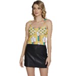American Golden Ancient Totems Flowy Camisole Tie Up Top