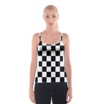 Chess Board Background Design Spaghetti Strap Top
