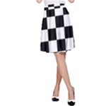 Chess Board Background Design A-Line Skirt