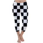 Chess Board Background Design Capri Winter Leggings 