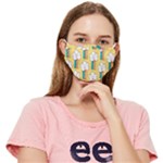 Smile Cloud Rainbow Pattern Yellow Fitted Cloth Face Mask (Adult)