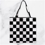 Chess Board Background Design Zipper Grocery Tote Bag