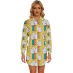 American Golden Ancient Totems Womens Long Sleeve Shirt Dress