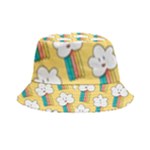 Smile Cloud Rainbow Pattern Yellow Inside Out Bucket Hat