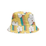 Smile Cloud Rainbow Pattern Yellow Inside Out Bucket Hat (Kids)