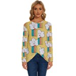 American Golden Ancient Totems Long Sleeve Crew Neck Pullover Top