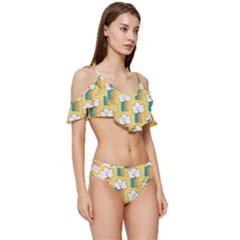 Ruffle Edge Tie Up Bikini Set	 