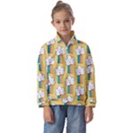 Smile Cloud Rainbow Pattern Yellow Kids  Half Zip Hoodie