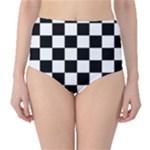Chess Board Background Design Classic High-Waist Bikini Bottoms