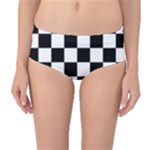 Chess Board Background Design Mid-Waist Bikini Bottoms